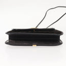 GUCCI Micro GG Canvas Shoulder Bag Suede Black Gold Auth ep11584-9