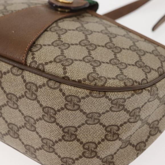 GUCCI GG Supreme Web Sherry Line Shoulder Bag PVC Beige 89 02 032 Auth ep11585