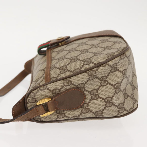 GUCCI GG Supreme Web Sherry Line Shoulder Bag PVC Beige 89 02 032 Auth ep11585