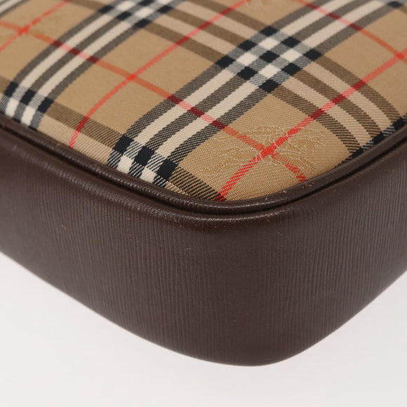 Burberrys Nova Check Shoulder Bag Canvas Beige gold Auth ep11586