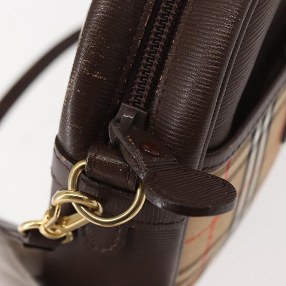 Burberrys Nova Check Shoulder Bag Canvas Beige gold Auth ep11586