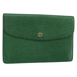 LOUIS VUITTON Epi Montaigne 27 Clutch Bag Green M52654 LV Auth ep11589