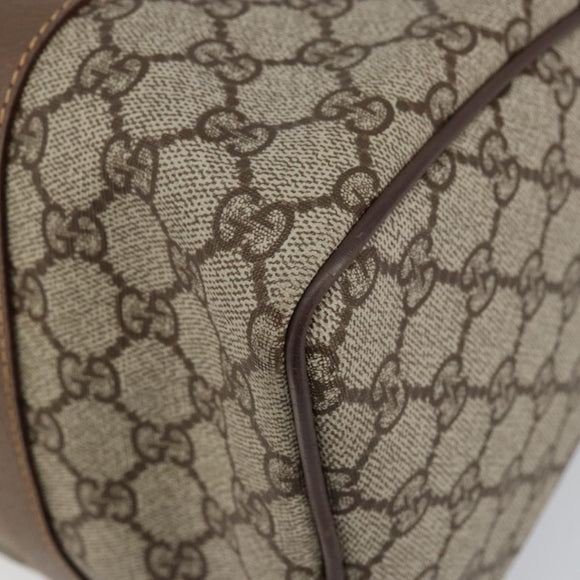 GUCCI GG Supreme Boston Bag PVC Beige Gold Auth ep11590