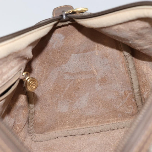 GUCCI GG Supreme Boston Bag PVC Beige Gold Auth ep11590