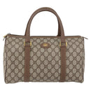 GUCCI GG Supreme Boston Bag PVC Beige Gold Auth ep11590-13