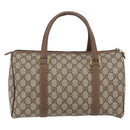 GUCCI GG Supreme Boston Bag PVC Beige Gold Auth ep11590-2