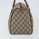 GUCCI GG Supreme Boston Bag PVC Beige Gold Auth ep11590-3