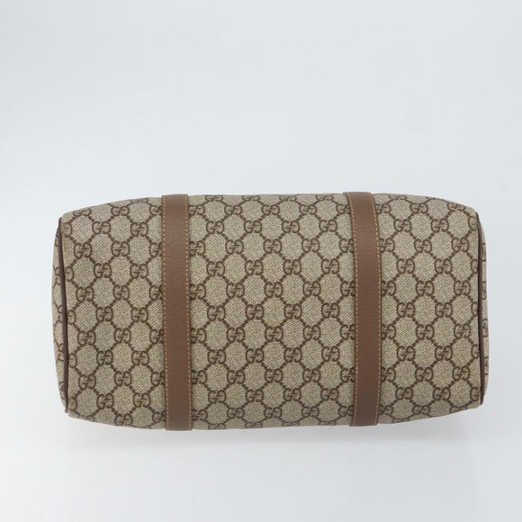 GUCCI GG Supreme Boston Bag PVC Beige Gold Auth ep11590