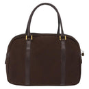 Christian Dior Trotter Canvas Hand Bag Brown Gold Auth ep11591-2