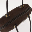 Christian Dior Trotter Canvas Hand Bag Brown Gold Auth ep11591-6