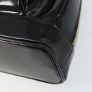 GUCCI Bamboo Body Bag Enamel Black Gold 007 2113 0127 Auth ep11592-9