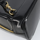 GUCCI Bamboo Body Bag Enamel Black Gold 007 2113 0127 Auth ep11592-16