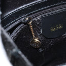 GUCCI Bamboo Body Bag Enamel Black Gold 007 2113 0127 Auth ep11592-20