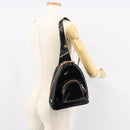 GUCCI Bamboo Body Bag Enamel Black Gold 007 2113 0127 Auth ep11592-23