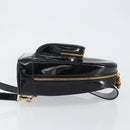 GUCCI Bamboo Body Bag Enamel Black Gold 007 2113 0127 Auth ep11592-3