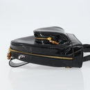 GUCCI Bamboo Body Bag Enamel Black Gold 007 2113 0127 Auth ep11592-4