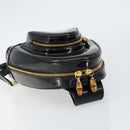 GUCCI Bamboo Body Bag Enamel Black Gold 007 2113 0127 Auth ep11592-6