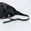 GUCCI Bamboo Body Bag Enamel Black Gold 007 2113 0127 Auth ep11592-7