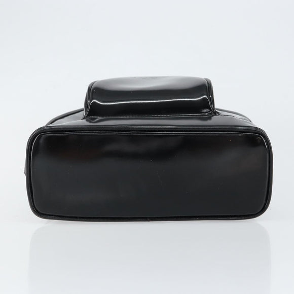 GUCCI Bamboo Body Bag Enamel Black Gold 007 2113 0127 Auth ep11592