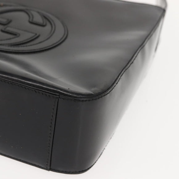 GUCCI Soho Shoulder Bag Enamel Black Auth ep11593