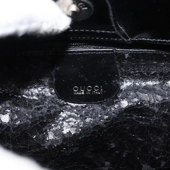 GUCCI Soho Shoulder Bag Enamel Black Auth ep11593