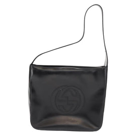 GUCCI Soho Shoulder Bag Enamel Black Auth ep11593 - 0