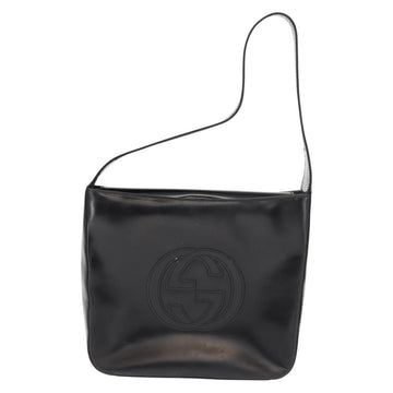 GUCCI Soho Shoulder Bag Enamel Black Auth ep11593 - 0