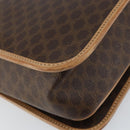 CELINE Macadam Canvas Shoulder Bag PVC Brown Gold Auth ep11596-16