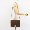 CELINE Macadam Canvas Shoulder Bag PVC Brown Gold Auth ep11596-21