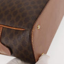CELINE Macadam Canvas Hand Bag PVC Leather Brown Gold Auth ep11600-9