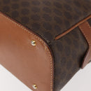 CELINE Macadam Canvas Hand Bag PVC Leather Brown Gold Auth ep11600-14