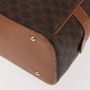 CELINE Macadam Canvas Hand Bag PVC Leather Brown Gold Auth ep11600-16