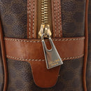 CELINE Macadam Canvas Hand Bag PVC Leather Brown Gold Auth ep11600-17