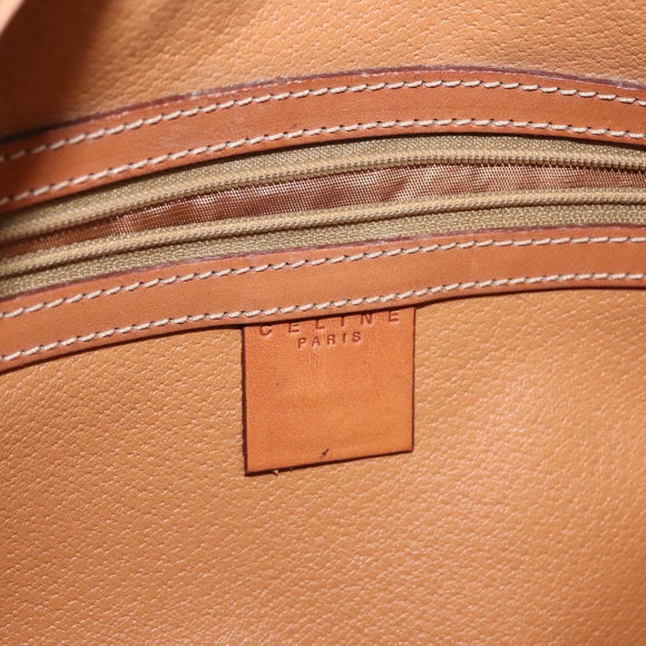 CELINE Macadam Canvas Hand Bag PVC Leather Brown Gold Auth ep11600