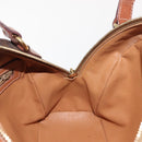 CELINE Macadam Canvas Hand Bag PVC Leather Brown Gold Auth ep11600-19