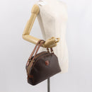 CELINE Macadam Canvas Hand Bag PVC Leather Brown Gold Auth ep11600-21