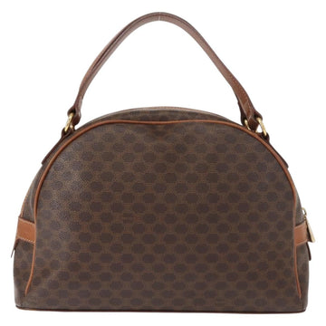 CELINE Macadam Canvas Hand Bag PVC Leather Brown Gold Auth ep11600 - 0