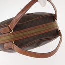 CELINE Macadam Canvas Hand Bag PVC Leather Brown Gold Auth ep11600-6