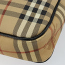 Burberrys Nova Check Clutch Bag PVC Beige Gold Auth ep11601-15