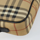 Burberrys Nova Check Clutch Bag PVC Beige Gold Auth ep11601-16