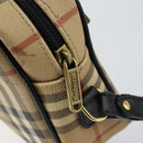 Burberrys Nova Check Clutch Bag PVC Beige Gold Auth ep11601-8