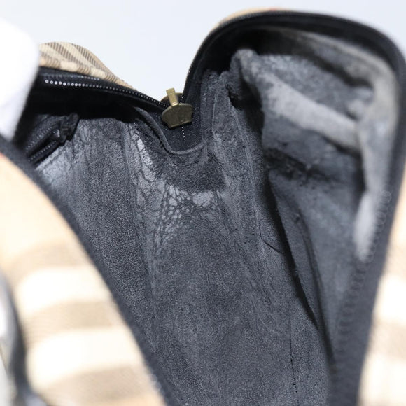 Burberrys Nova Check Clutch Bag PVC Beige Gold Auth ep11601