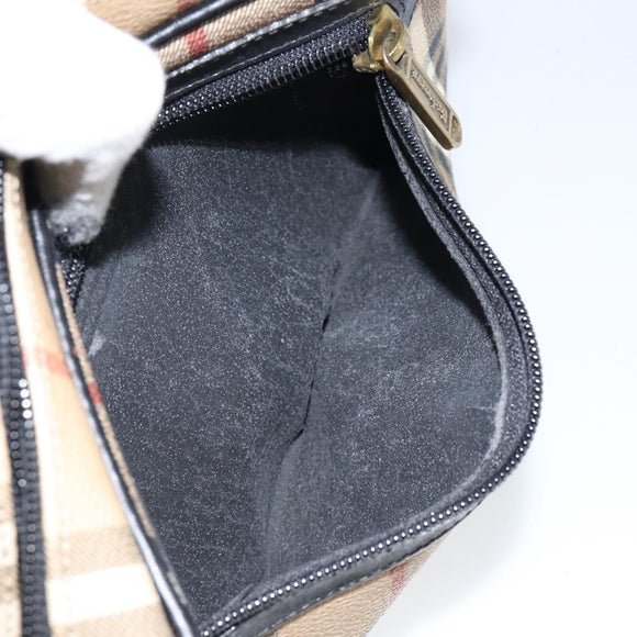 Burberrys Nova Check Clutch Bag PVC Beige Gold Auth ep11601