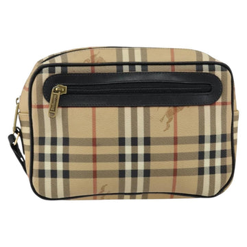 Burberrys Nova Check Clutch Bag PVC Beige Gold Auth ep11601 - 0