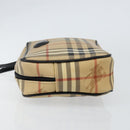 Burberrys Nova Check Clutch Bag PVC Beige Gold Auth ep11601-4