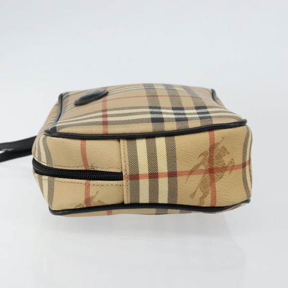 Burberrys Nova Check Clutch Bag PVC Beige Gold Auth ep11601