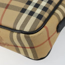 Burberrys Nova Check Clutch Bag PVC Beige Gold Auth ep11601-7