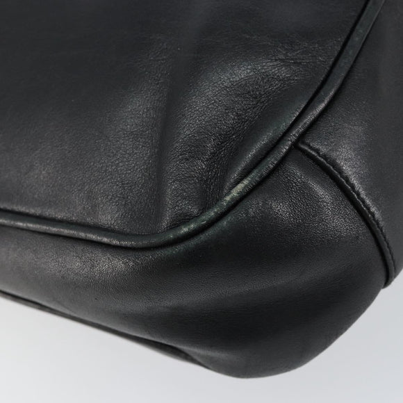 GUCCI Bamboo Hand Bag Leather Black Gold 001 2123 1638 Auth ep11605