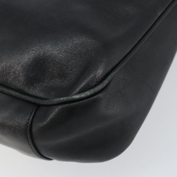 GUCCI Bamboo Hand Bag Leather Black Gold 001 2123 1638 Auth ep11605