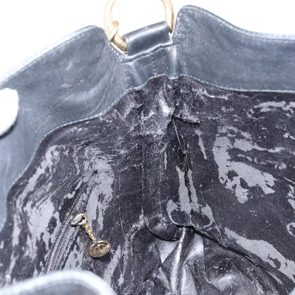 GUCCI Bamboo Hand Bag Leather Black Gold 001 2123 1638 Auth ep11605